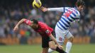 Goalscorer Ryan Giggs in action for Manchester United against QPR