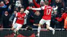 Santi Cazorla and Nacho Monreal celebrate the Arsenal winner