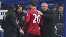 Robin van Persie limps off during Manchester United's game against QPR