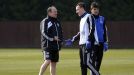 Chelsea interim manager Rafael Benitez alongside captain John Terry