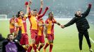Galatasaray toast their superb Champions League victory at Schalke