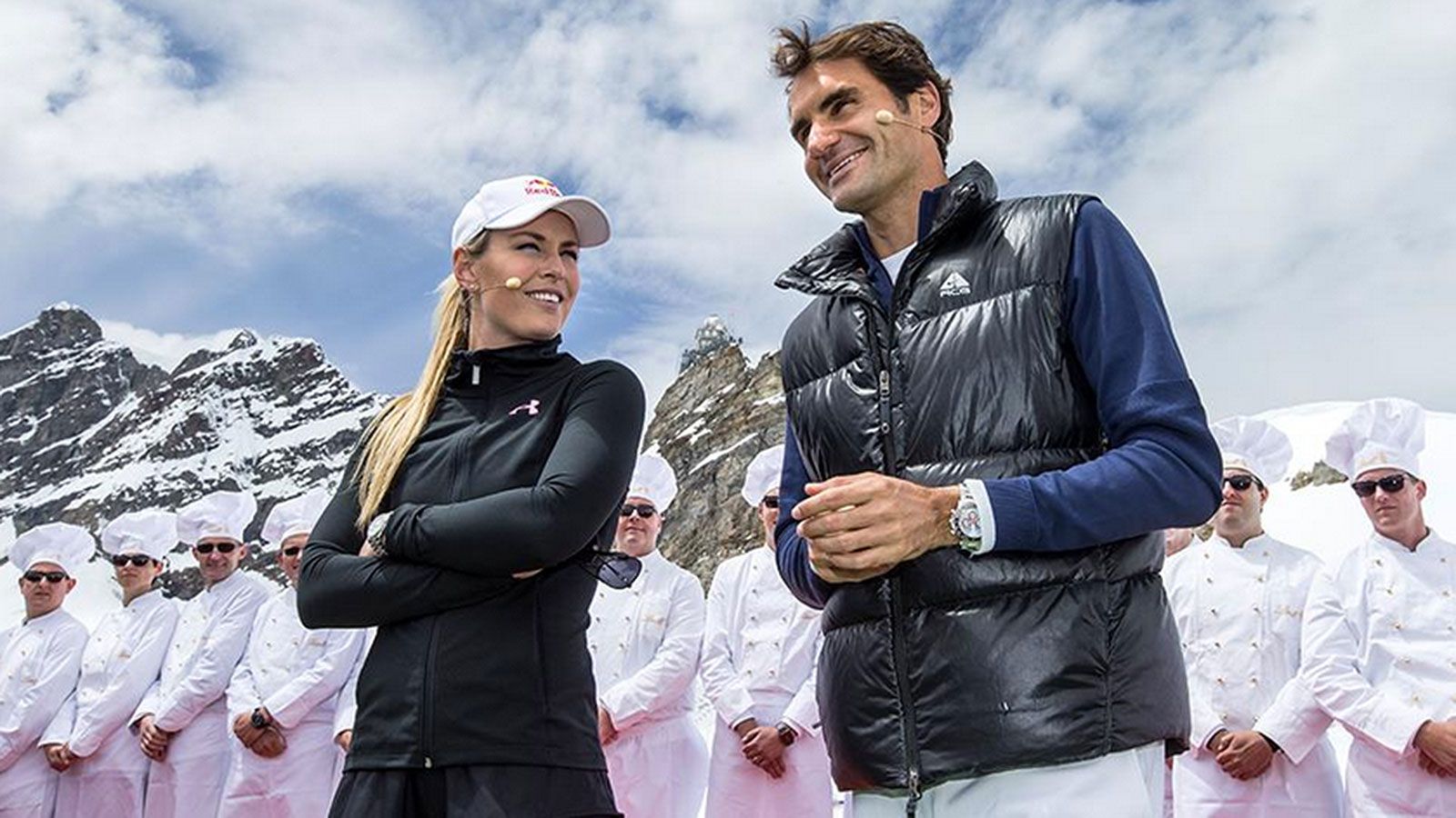 Roger Federer y Lindsey Vonn jugaron al tenis