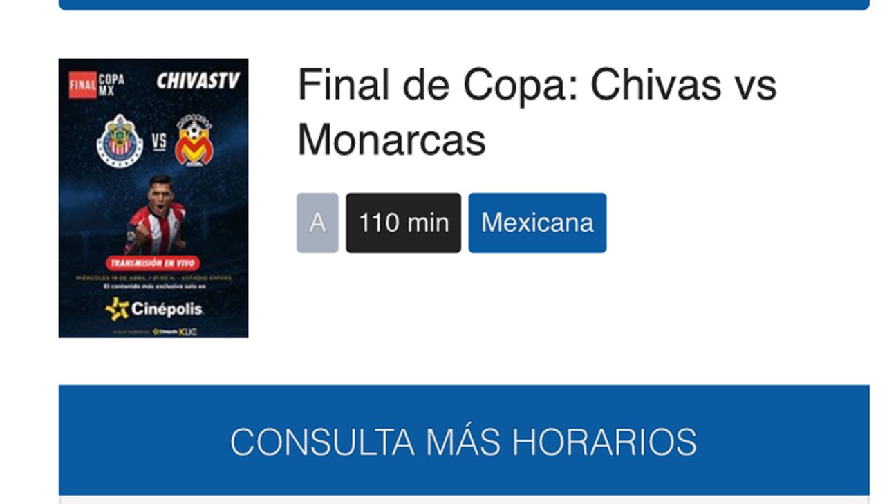 ¡Cácaro! Final de Copa MX no sólo va por Chivas TV ¡también en cines!