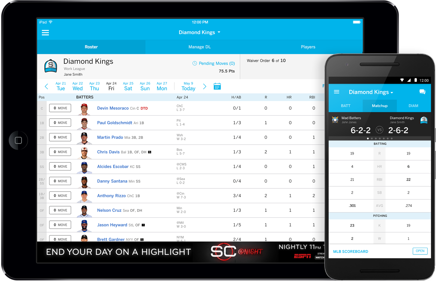 ESPN Fantasy Baseball App ESPN