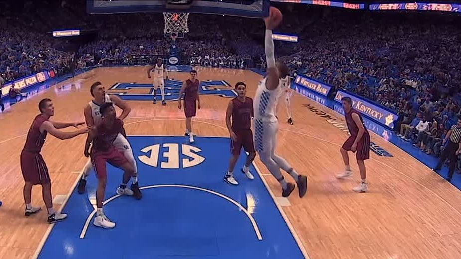 Kentucky freshman Johnson throws down 2handed slam ESPN Video