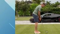 This PGA golfer shows off his pinpoint accuracy with a Ferrari
