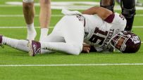 Texas A&M's QB Jaylen Henderson exits after first play from scrimmage
