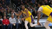 Dinwiddie's 3-pointer in OT gives Lakers first lead