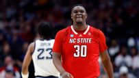 DJ Burns finishes crafty up-and-under layup for NC State