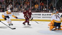 Logan Cooley notches 1st NHL hat trick in Coyotes' win