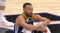 Steph Curry swishes in a 3 plus the foul