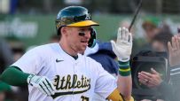 A's Brett Harris homers for first two MLB hits