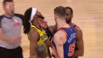 Tempers flare between Pacers, Knicks after hard screen