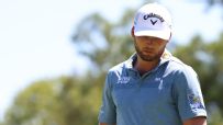 Sam Burns snaps driver after errant tee shot