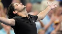 Taylor Fritz soaks in the crowd after upsetting Casper Ruud