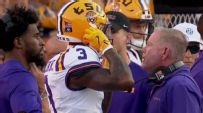 Brian Kelly gets into it with LSU players on the sideline