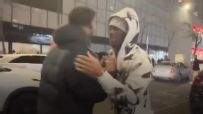 Shedeur Sanders tosses football with Malik Nabers on NYC street