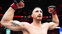 Modestas Bukauskas sends Raffael Cerqueira to the mat for finish