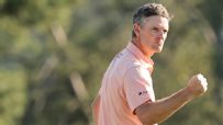 Justin Rose drains massive birdie on 18 for share of lead