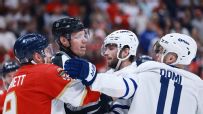 Tempers flare late after Max Domi's big hit on Aleksander Barkov