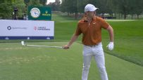 Rory flings his club after tee shot rolls off the green
