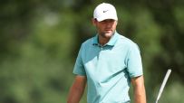Scheffler's spectacular tee shot sets up eagle and share of lead