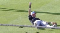 'Welcome to the show!' Colson Montgomery lays out for stunning catch in debut