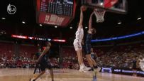 Yang Hansen puts a defender on a poster