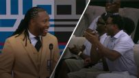 Larry Fitzgerald thanks Cris Carter and Randy Moss during HOF speech