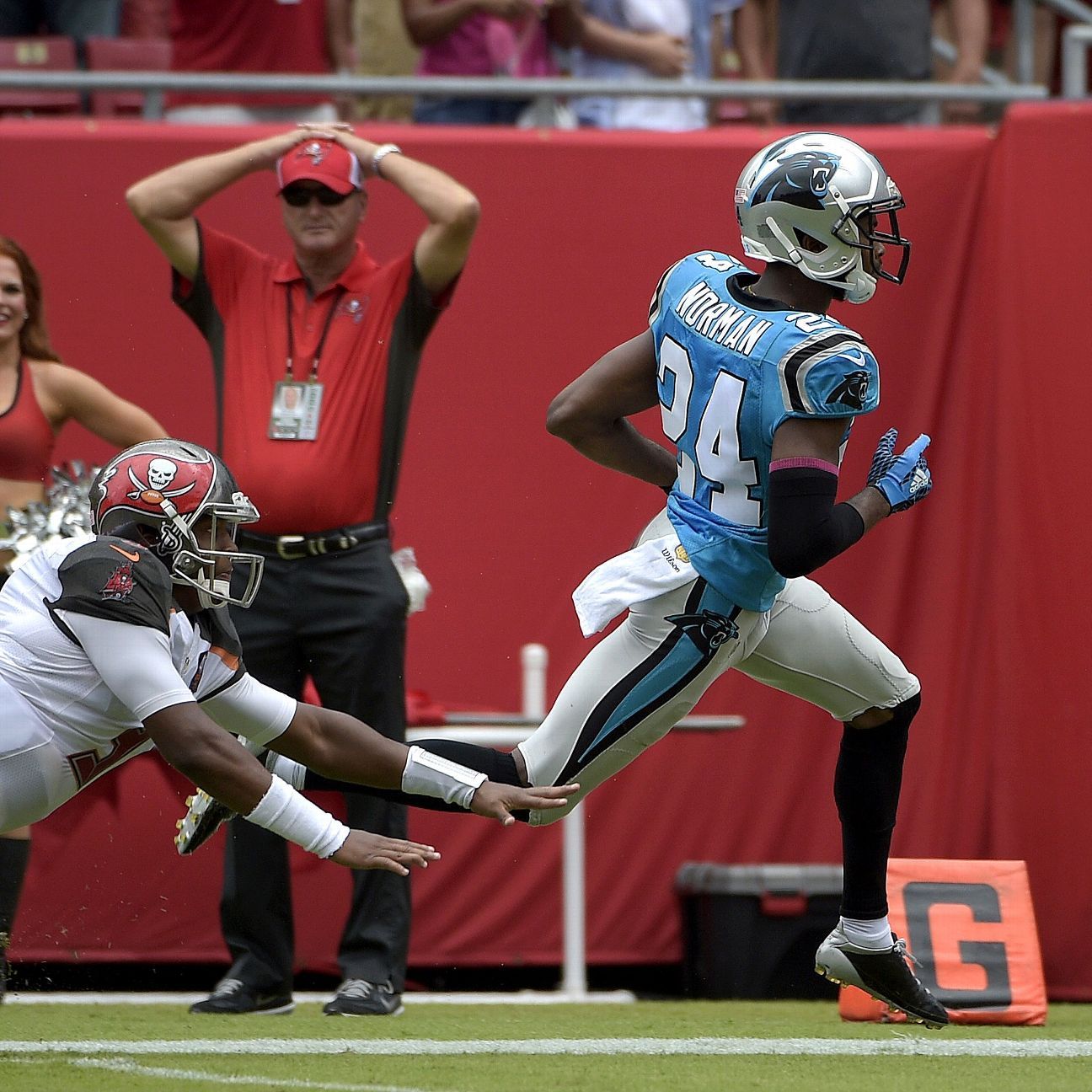 Panthers CB Norman fined for TD celebration