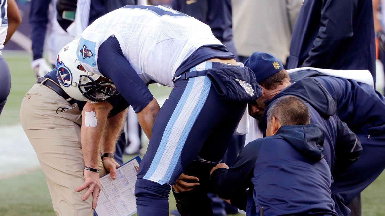 Marcus Mariota injured; Jameis Winston throws 50 passes in loss