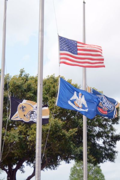 Flags at half-staff for Will Smith at Saints HQ