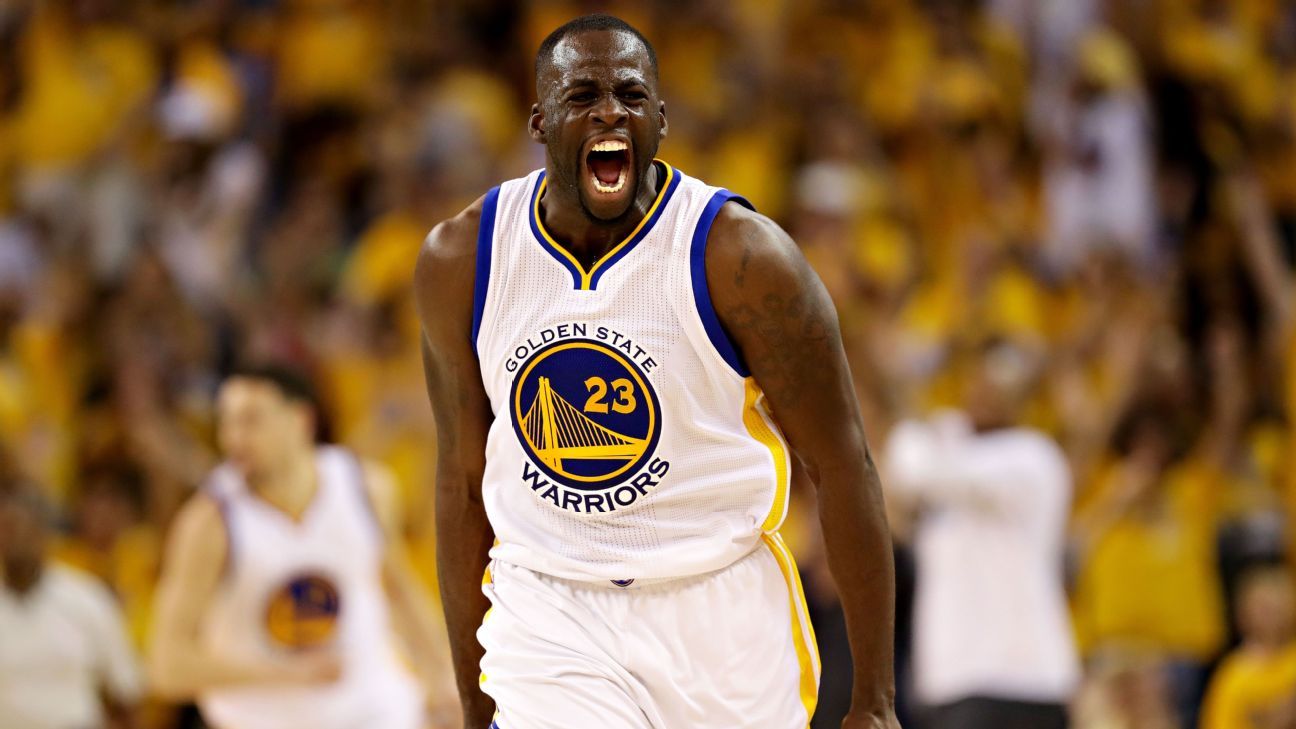 Draymond Green of Golden State Warriors unhappy with technical fouls for yelling after dunks