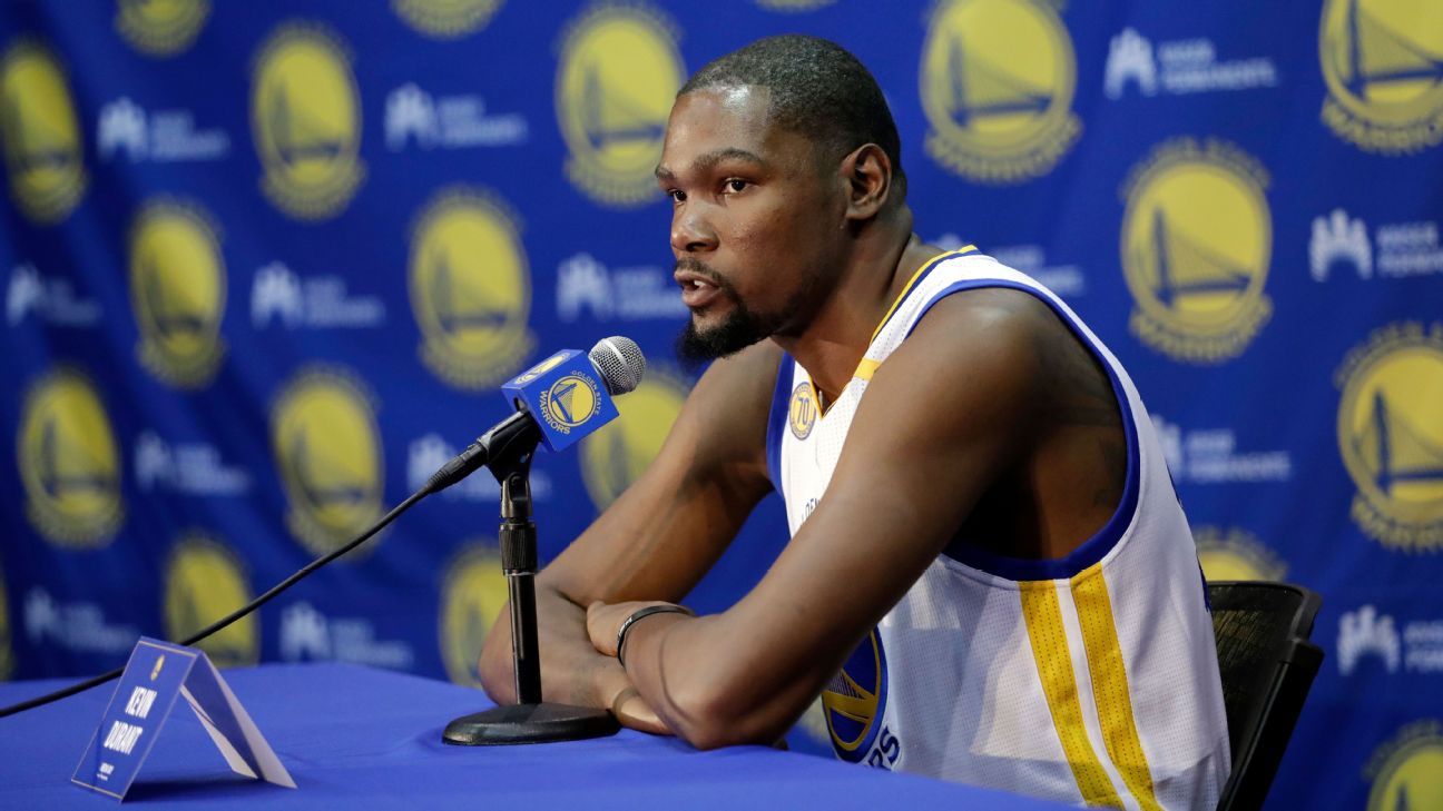 Steve Kerr says Kevin Durant looks 'great' during his first Warriors practice