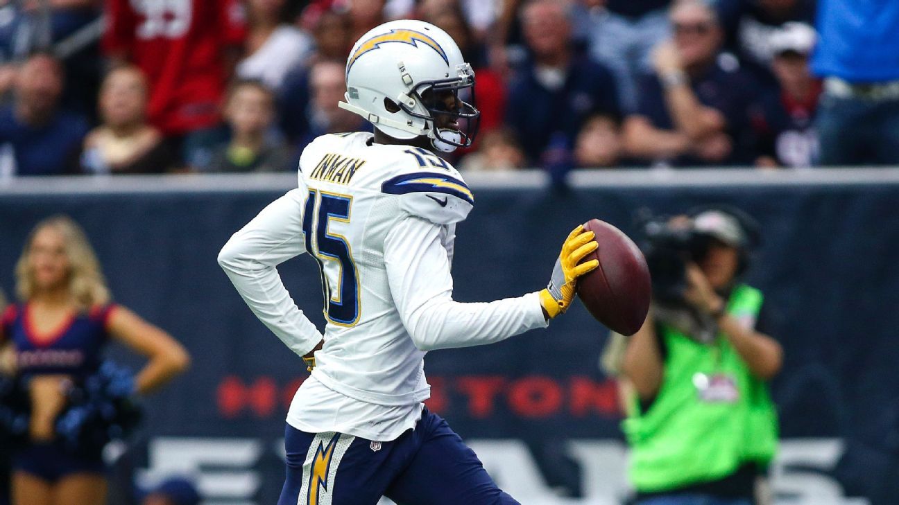 Source: Chargers WR Inman to miss 6 weeks