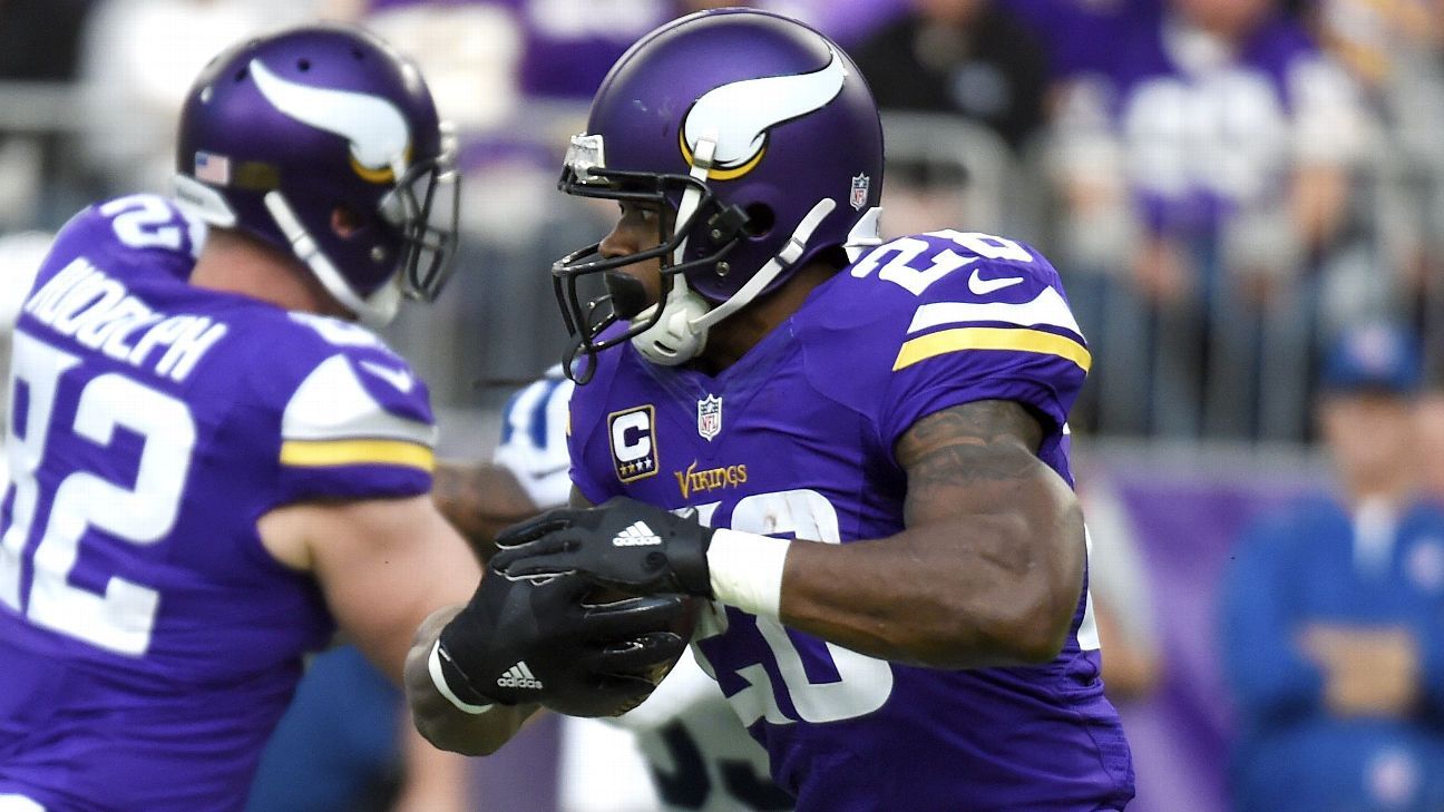 Peterson rushes for 22 yards, fumbles in return