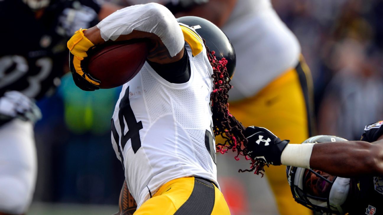 Steelers RB DeAngelo Williams tackled by hair in Ravens game