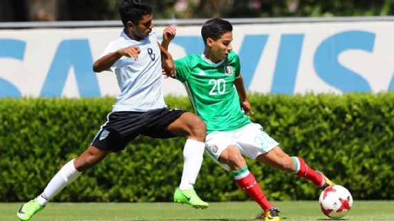 Lainez debutó y figuró en amistoso del Tri Sub-17 ante India