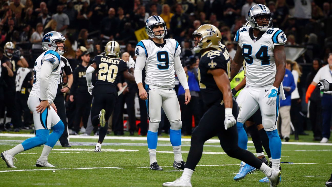 Goles de campo récord para Graham Gano de los Carolina Panthers y Wil Lutz de los New Orleans Saints