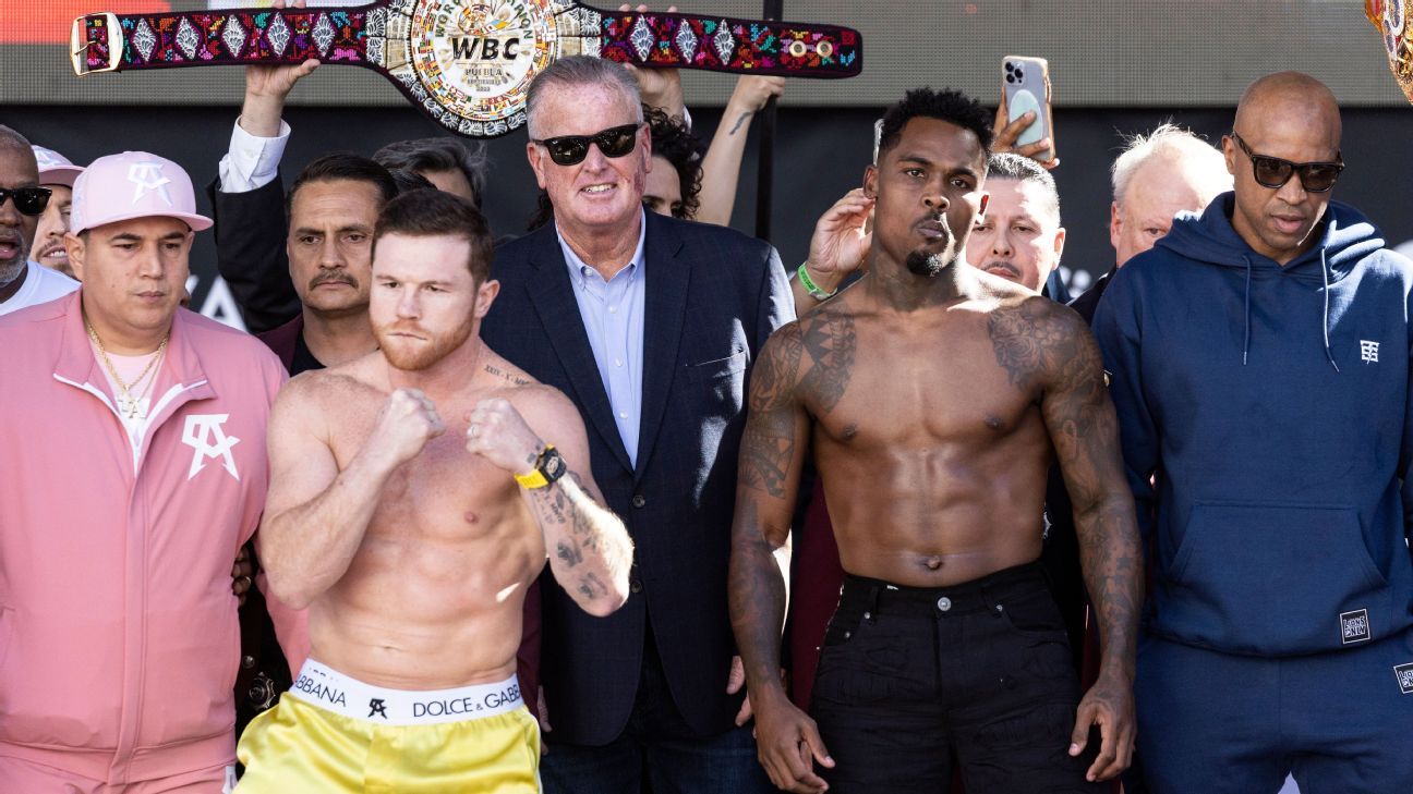 Canelo Álvarez and Jermell Charlo complete the process on the scale - ESPN