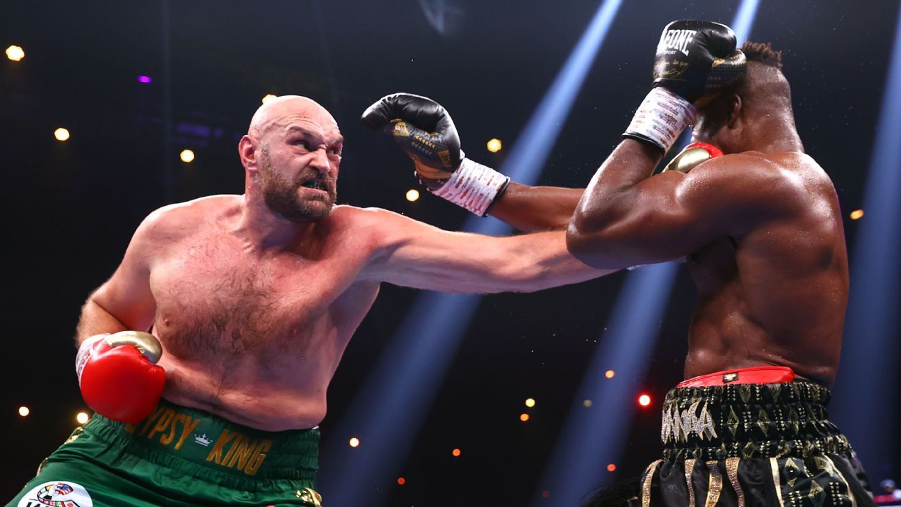 Round-by-round: Tyson Fury knocked down but beats Francis Ngannou - ESPN