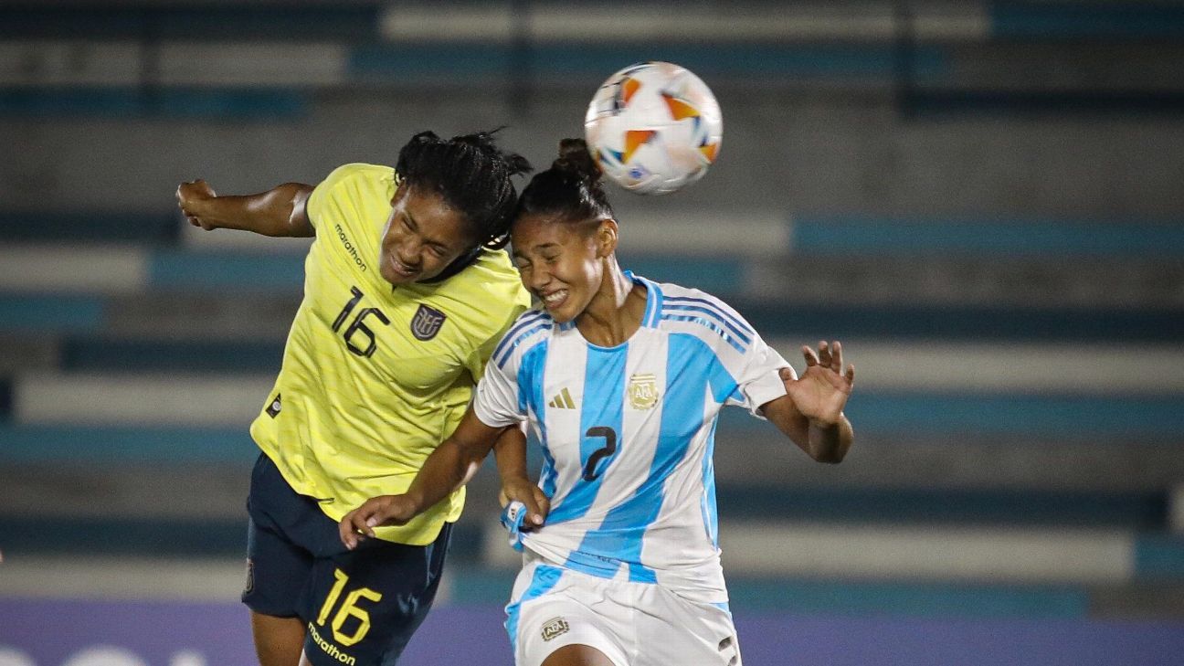 Ecuador igualó 1-1 con Argentina y quedó eliminada del Sudamericano Femenino Sub-20 - ESPN