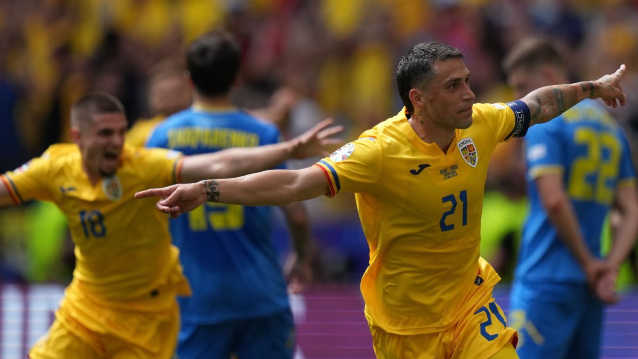 Rumania no perdonó a Ucrania y debutó en la Euro con una goleada - ESPN