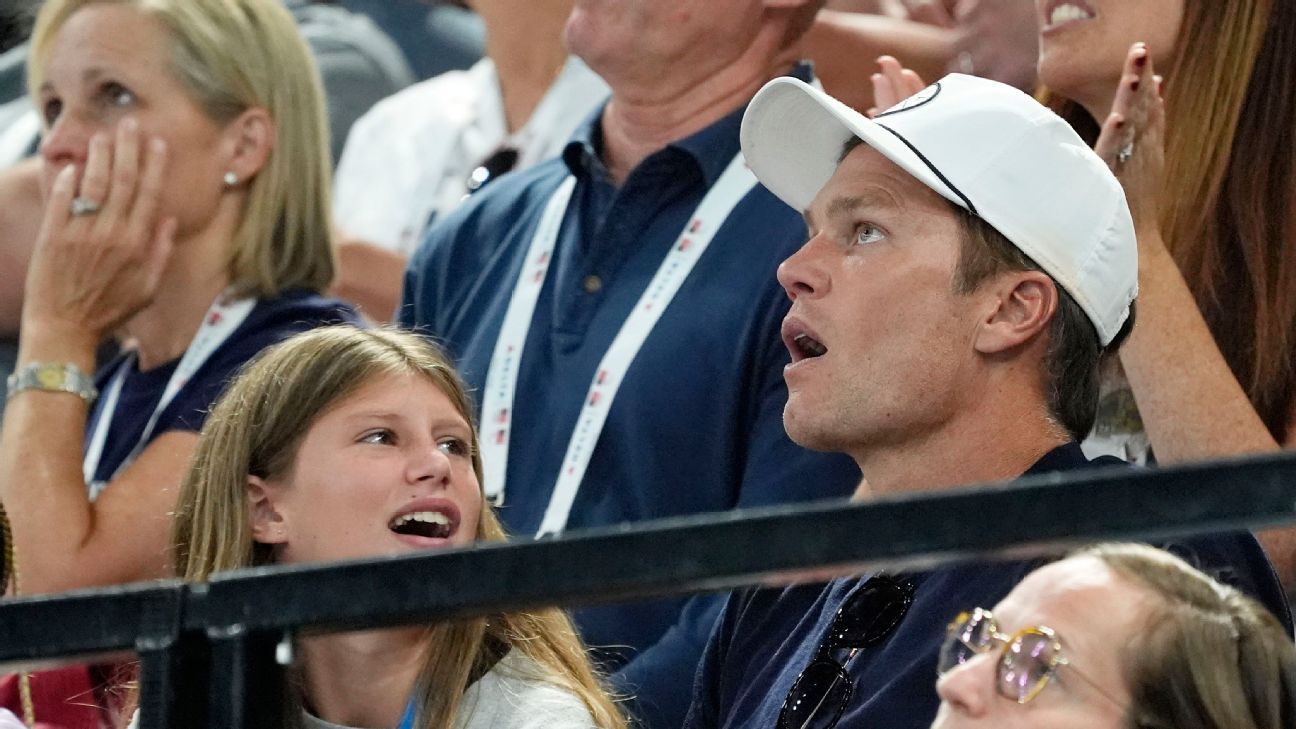 Tom Brady watches Simone Biles at Paris Olympics gymnastics - ESPN