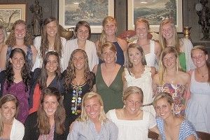 YEARDLEY LOVE, third from right in second row, with her Virginia ...
