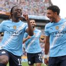Man City celebrating their victory