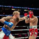 Jake Paul celebrates his victory over Julio Cesar Chavez Jr.