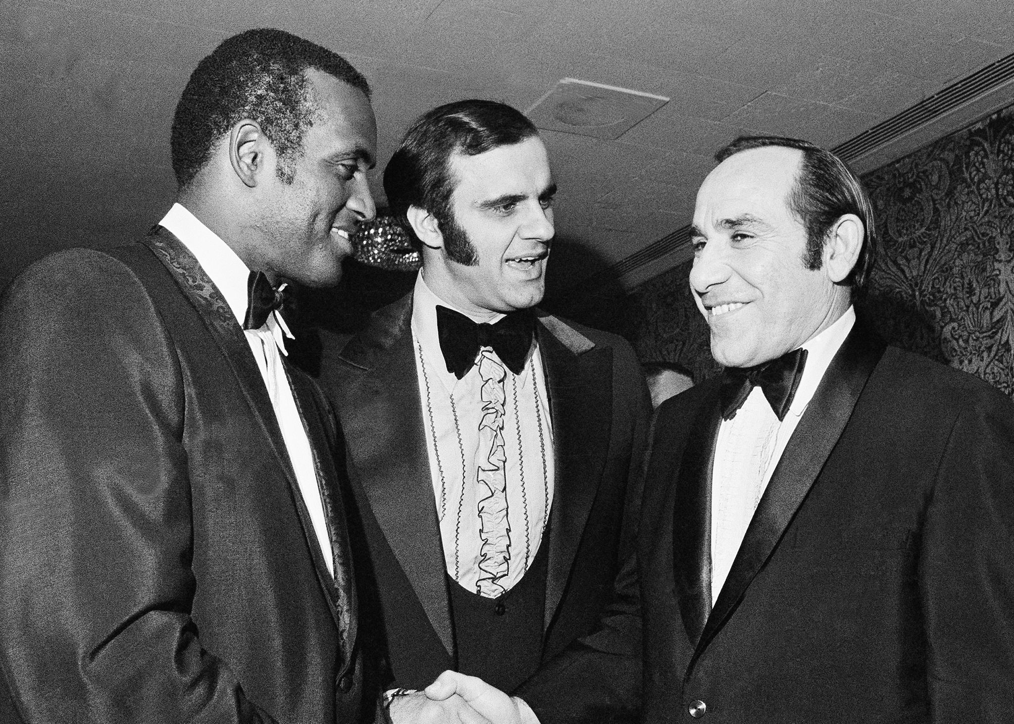 Roberto Clemente with Joe Torre and Yogi Berra