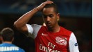Theo Walcott shows his frustration