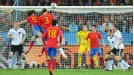 Carles Puyol heads home the winning goal for Spain against Germany at the 2010 World Cup